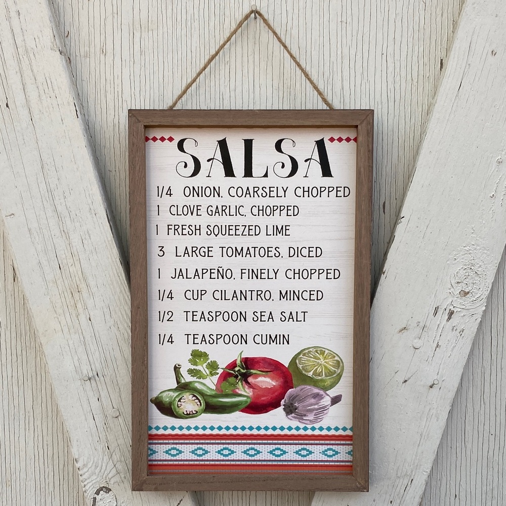 Salsa Recipe Kitchen Wall Sign
